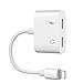 Headphone Adapter for iPhone Dongle Aux Audio Cables Adaptor Headset Splitter for Music Call Car Charger Line Control Compatible with iPhone Adaptor 7/7Plus/8/8Plus /X/XS Max Support for All iOS