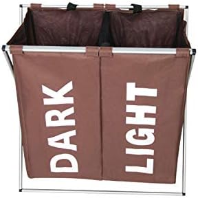 Laundry Hampers X Frame Double Laundry Basket 2 Section Oxford Dirty Laundry Hamper Sorter Aluminum Frame Foldable Waterproof Bags With Handles Brown Buy Online At Best Price In Uae Amazon Ae