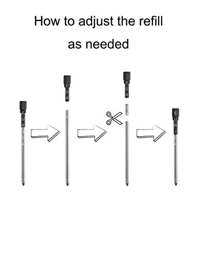 Pen Refills Replacement Ballpoint 3.2'' inch (can be cut into 2.75”) for Pens with Big Diamond Crystal on Top Diamond Crystal Stylus Pens Metal Refill in Storage Case Black Ink Medium Pack of 40