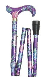 Folding Walking Stick - 5003G Pink Floral by Classic Canes