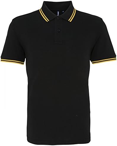 TFW49　COLLAR LESS POLO Black×Yellow Amazon.com: Asquith & Fox Mens Classic Fit Tipped Polo Shirt (XL