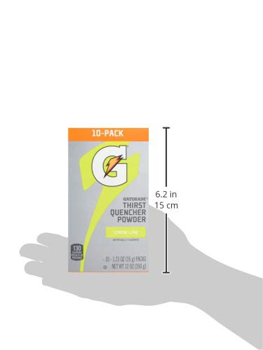 THE GATORADE COMPANY GATORADE THIRST QUENCHER POWDER, 1.23OZ PACKETS, MAKES 20 OUNCES (LEMON-LIME), 1.23 OUNCE (PACK OF 10)