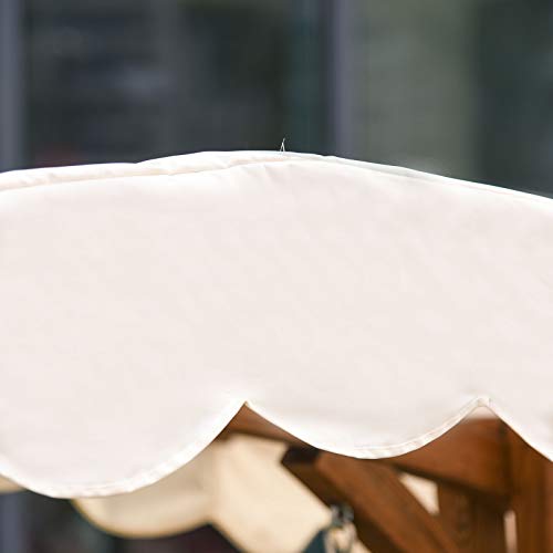 GXK Schaukel 2-Sitzer Gartenschaukel mit Sonnendach Lärchenholz Cremeweiß – Bild 6