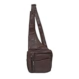 CTM® Unisex Leather Cross Body Messenger Bag