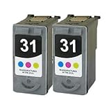 Remanufactured Replacement for Canon CL31 CL-31 Color Ink Cartridge (2 Pack)