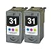 Remanufactured Replacement for Canon CL31 CL-31 Color Ink Cartridge (2 Pack)