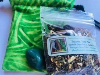 Charm Bag kit for You to Make~ Success ~ Wicca ~ Dried Herbs ~ High John Root ~ Tumbled Stone ~ Ravenz Roost Handmade Bag