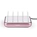Merkury Innovations 4.8 Amp 4-Port USB Charging Station Fast Charge Docking Station for Multiple Devices - Multi Device Charger Organizer - Compatible w Apple iPad iPhone and Android,White/Rose Gold