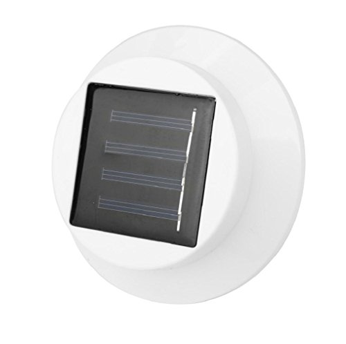 image for JPOQW(TM) Solar Gutter Lights, 4 LED Solar Powered Lights for Outdoor/