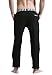 DESMIIT Men's Low Rise Milk Silk Sport Long Pant Front Tie Black US Medium