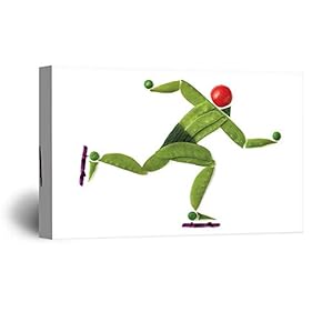 Canvas Wall Art Funny Colorful Fruits Print Gallery Wrap Modern Home Decoration Ready to Hang - 12x18 inches