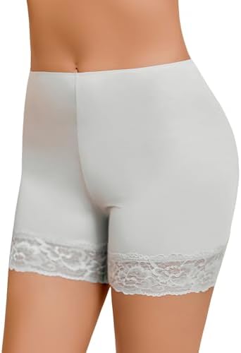MakeMeChic Women's Summer Lace Trim Shorts Biker Seamless Panties