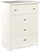South Shore Lily Rose 4-Drawer Chest White Wash, Coastal