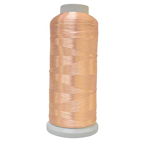 Embroiderymaterial Flat Untwisted Art Silk Thread for Japanese Style Cross-Stitch Hand Embroidery-1 Roll/2000Meter (2187 Yards) Color Rose Gold