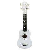 RuiyiF Toy Ukulele for Kids 21 Inch Soprano Wood Ukulele Kids Guitar for Girls Boys Beginner Age 3-5 with 4 Nylon Strings (White)