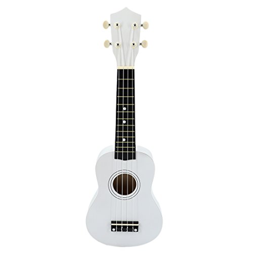 RuiyiF Toy Ukulele for Kids 21 Inch Soprano Wood Ukulele Kids Guitar for Girls Boys Beginner Age 3-5 with 4 Nylon Strings (White)