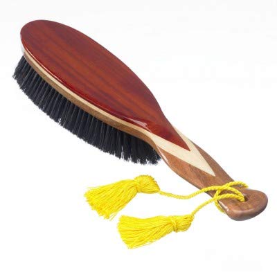 KENT CR8 Deluxe Clothes Brush - 100% Natural Black Boar Bristle, Made with Three Veneered Woods
