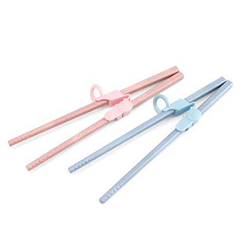 Detachable Training Chopsticks Helper Learning Eating Tool for Kid Baby Beginner Adult,3Pcs(Pink)