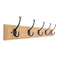 TYIM TY European Style Raw Wood Color Coat Hook Wall Hanging 5 Hook Creative Bedroom Hook Coat Rack