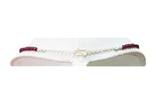 Natural Gemstone Garnet Beads Necklace Strand with Sterling Silver Findings 16 " Handmade Jewelry