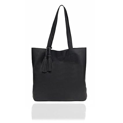 Borse M62 Stylish and Spacious for Daily Use Purpose Black Leatherette (PU) Tote Bag for women - Raksha Bandhan Gift For Sister/Best Rakhi Gift For Your Loved Ones