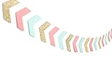 13 Feet Arrow Banner Tribal Party Supplies Tribal New Years Supplis Wild One Mint Coral Garland Nursery New Year Decorations 42 Pcs (Coral Mint Glitter Gold)