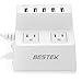BESTEK Multiple USB Charger Multiple USB Charger with Fast Charging (5V/9V/12V),40W 5-Port Charging Station and 1700J 2 Surge Protected Power Strip (QDC5U2A)