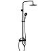 Votamuta Matte Black Shower System Shower Faucet Set 8 Inch Round Shower Head with Handheld Spray Shower Faucets Sets Complete Rough-in Valve and Trim Kit Included