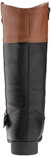 Nine West Girls' EMILIAH Equestrian Boot, Black/tan, M030 M US Little Kid