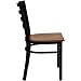 Flash Furniture HERCULES Series Black Ladder Back Metal Restaurant Chair - Cherry Wood Seat