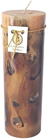 Handmade Scented Candle - Long Burning Pillar - Sandalwood Scent (Large)