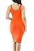 Meenew Womens Scoop Neck Sleeveless Mid length Bodycon Tank Dress Orange M