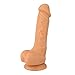 Naughty Realistic Silicone Dildo with Suction Cup, Adult Sex Toy, Large, Flesh, 8