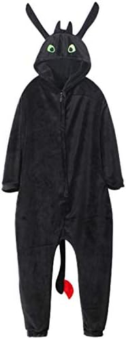 Womens Toothless Pajamas Costumes Dragon Design Sleeper Zipper Footed Pajama Cosplay Costume Unisex