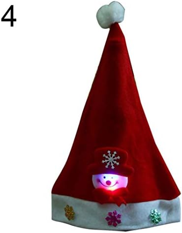 qiguch66 Christmas Ornaments Decoration Gift,Merry Christmas Adult Kid LED Light Up Cap Santa Claus Snowman Elk Hat Xmas Gift - Snowman# Adult#