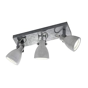 Trio Leuchten Balken Concrete 802500378, metaal, scherm beton, 3 x GU10, 10,0 x 35,0 x 18,0 cm