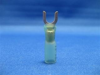 Blue 16-14 Gauge #10 Stud Heat Shrink Spade Connectors 100 pieces.