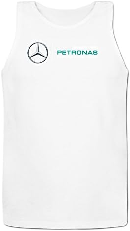 Hernandey Mens Printing Tank Tops Photo Mercedes AMG Petronas F1 Design Tee XXL White