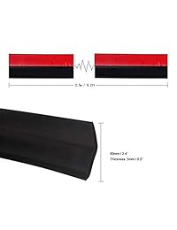 Lemonbest   Protector de caucho universal para defensa delantera de auto, 2.5M, bifurcador de borde, alerón de carrocería 8.2 pies