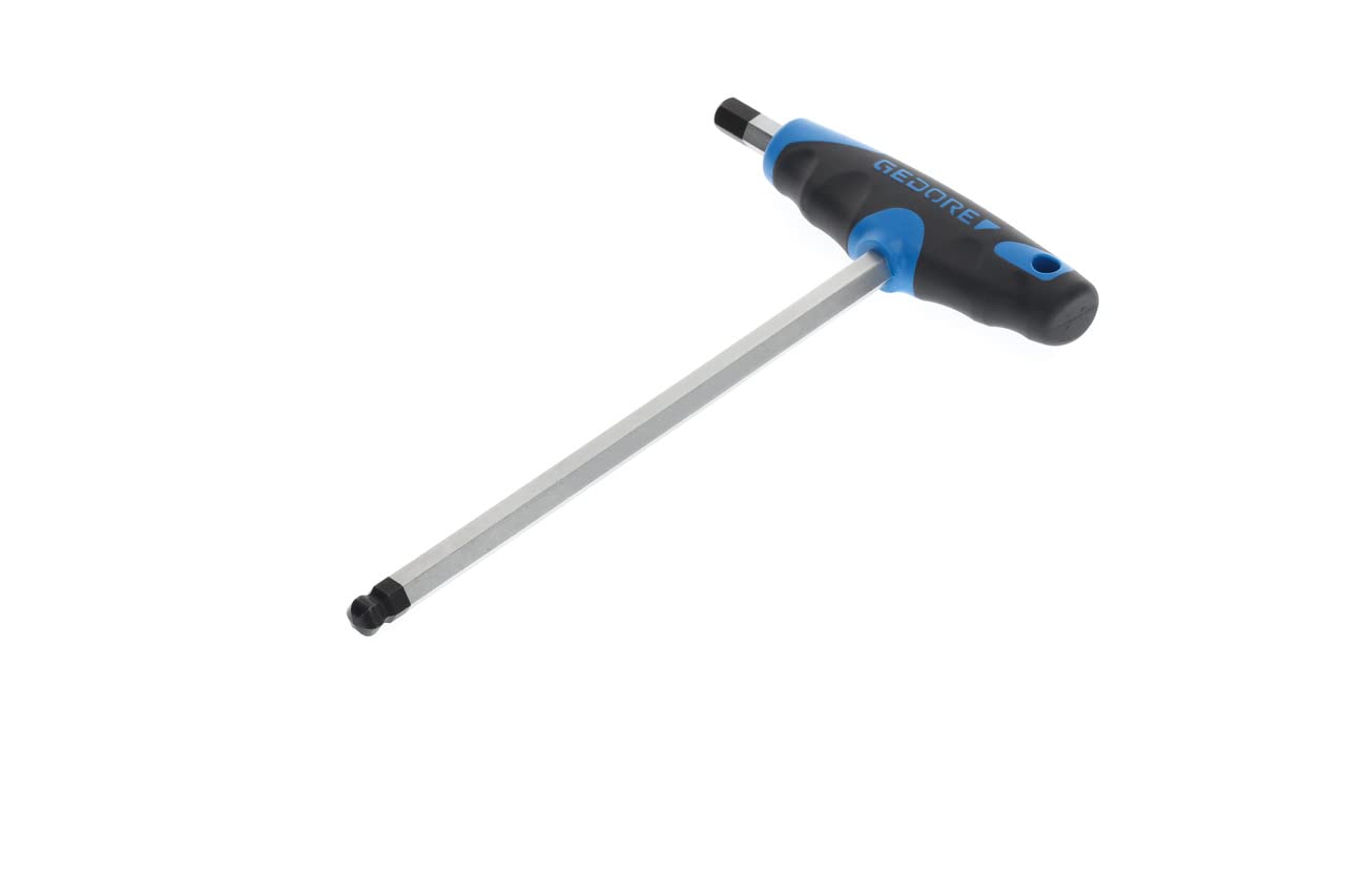 GEDORE Key for Allen screws, 2C T-handle and ball head, AF 10 mm, Length 238 mm, DT 2142 10