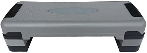 Sports God 32” Aerobic Exercise Stepper Platform Adjust 4" - 6" - 8" Fitness Step w/Risers (Gray)