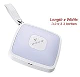 Square Handbag Light with Integrated External Battery Pack to Charge Your Phone or Tablet, Touch Sensor Purse Light by Wasserstein; Charge Devices On-The-Go and Light Up Your Purse (2000 mAh, White)