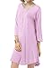 LARACE Women's Casual Loose 3/4 Sleeve Simple Plain Swing Flowy T-Shirt Dresses, M, Pink