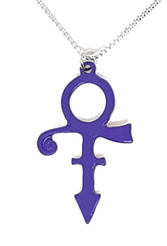 Prince Symbol Necklace Purple Colored with 20 inch Link Chain - Thumbnail 6