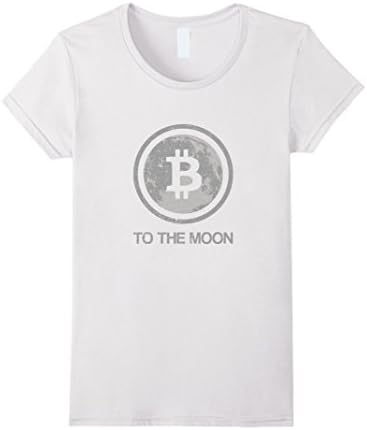 Womens Bitcoin To the Moon T-Shirt | Cryptocurrency &amp; Blockchain  Medium White