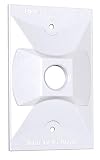 Sigma Electric 14371WH 1/2-Inch 1 Hole 1-Gang Rectangular Lamp Holder Cover, White