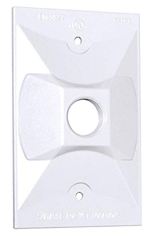 Sigma Electric 14371WH 1/2-Inch 1 Hole 1-Gang Rectangular Lamp Holder Cover, White