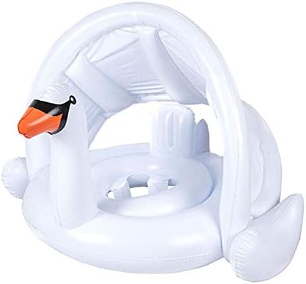 Sponsi Baby Swimming Seat Ring, Inflatable Baby Pool Swim Ring PVC, Toddler Children's Sunshade Thickening Swim Trainer Seat with 1-3 age