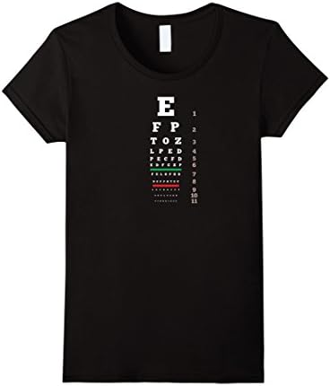 Women's Snellen Eye Chart Test T-Shirt : Men, Women, and Kids Medium Black