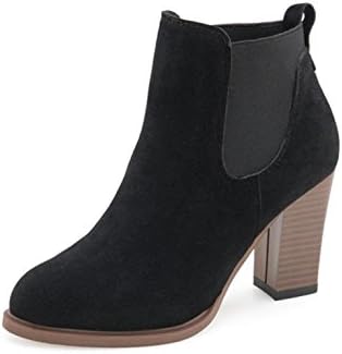 Autumn Winter Boots, ✽ANGLIN✽ Women Autumn Winter Square High Heel Ankle Booties (7, Black)